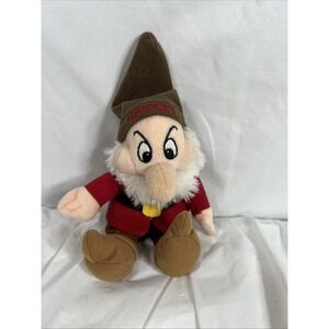 Disney Grumpy Dwarf Plush Toy – 9" Vintage Style Snow White Character Collection